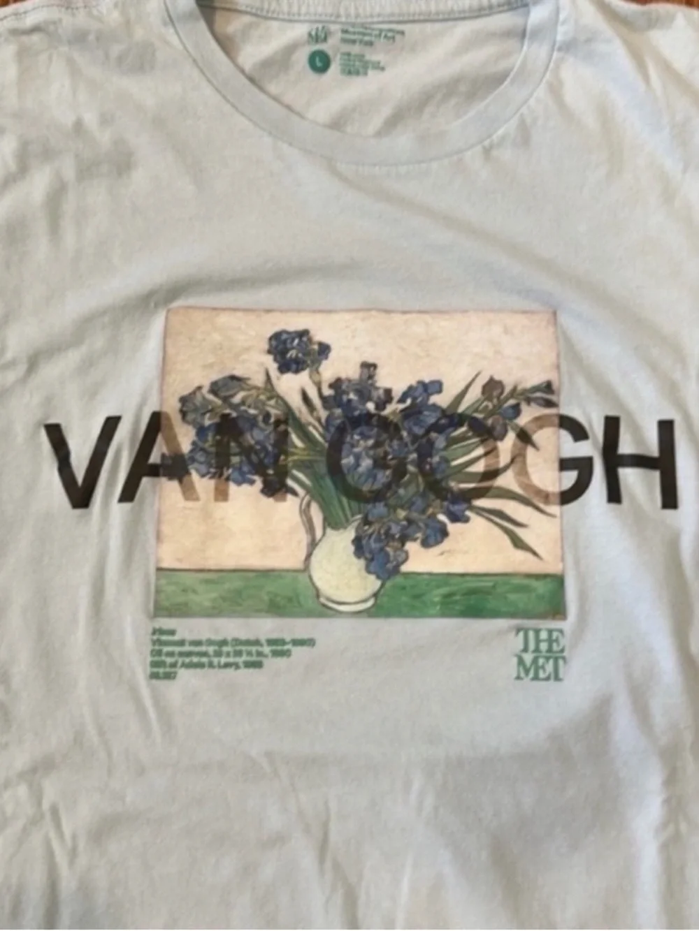 Like New Metropolitan Museum of Art Vangogh Short Sleeve Tee- Blue, Size Large - Picture 2 of 6